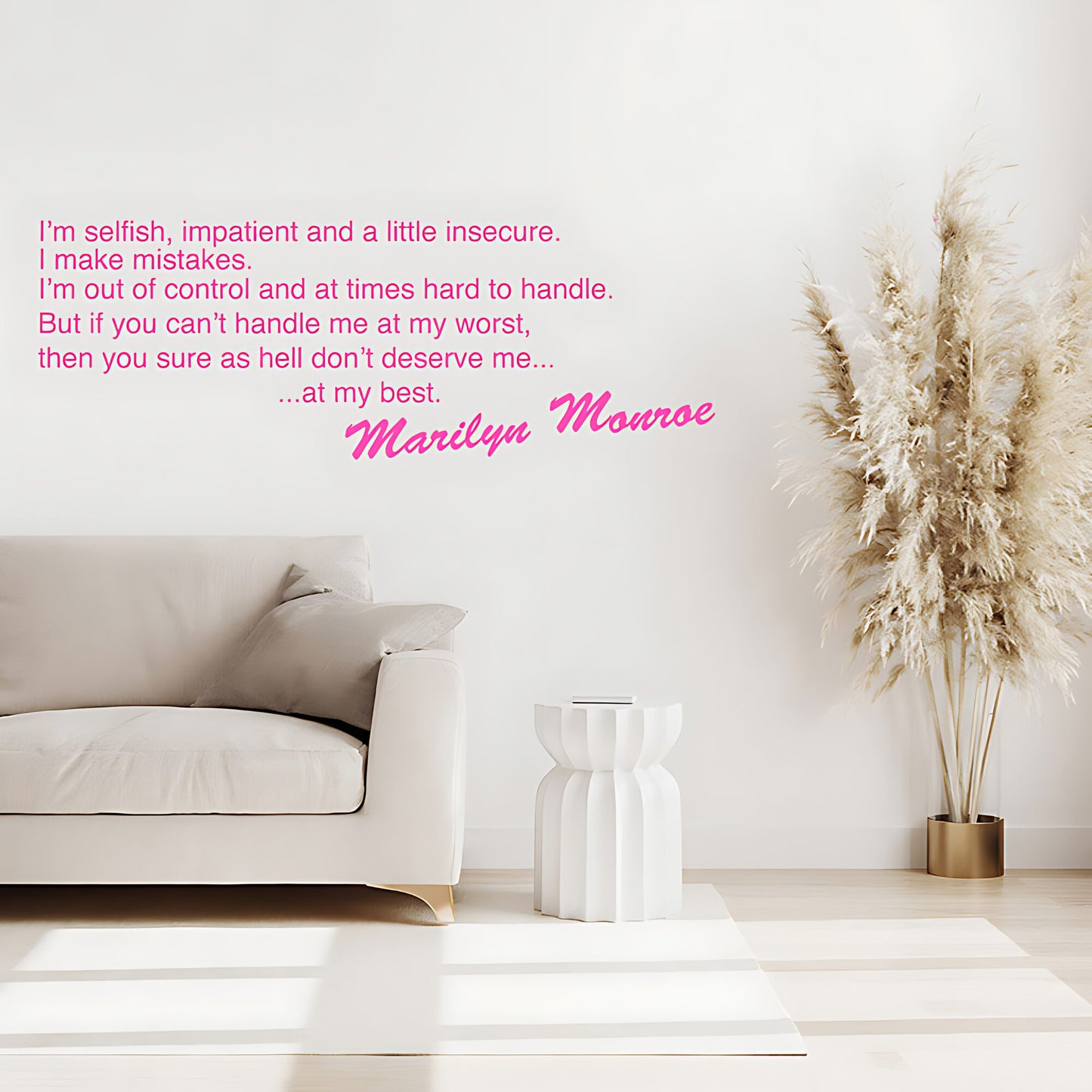 Marilyn Monroe I'm Selfish Impatient Quote Wall Sticker – Celebrity Decal