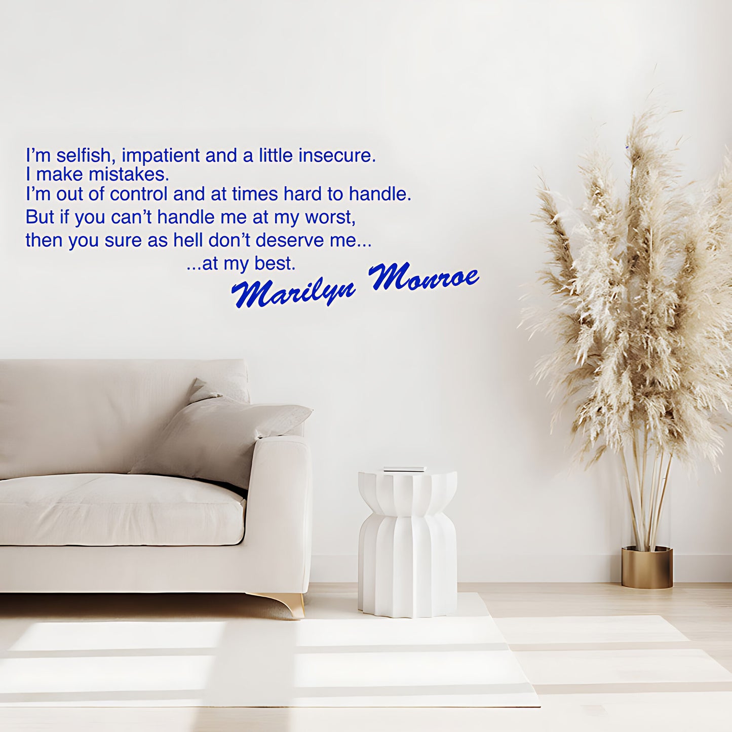 Marilyn Monroe I'm Selfish Impatient Quote Wall Sticker – Celebrity Decal