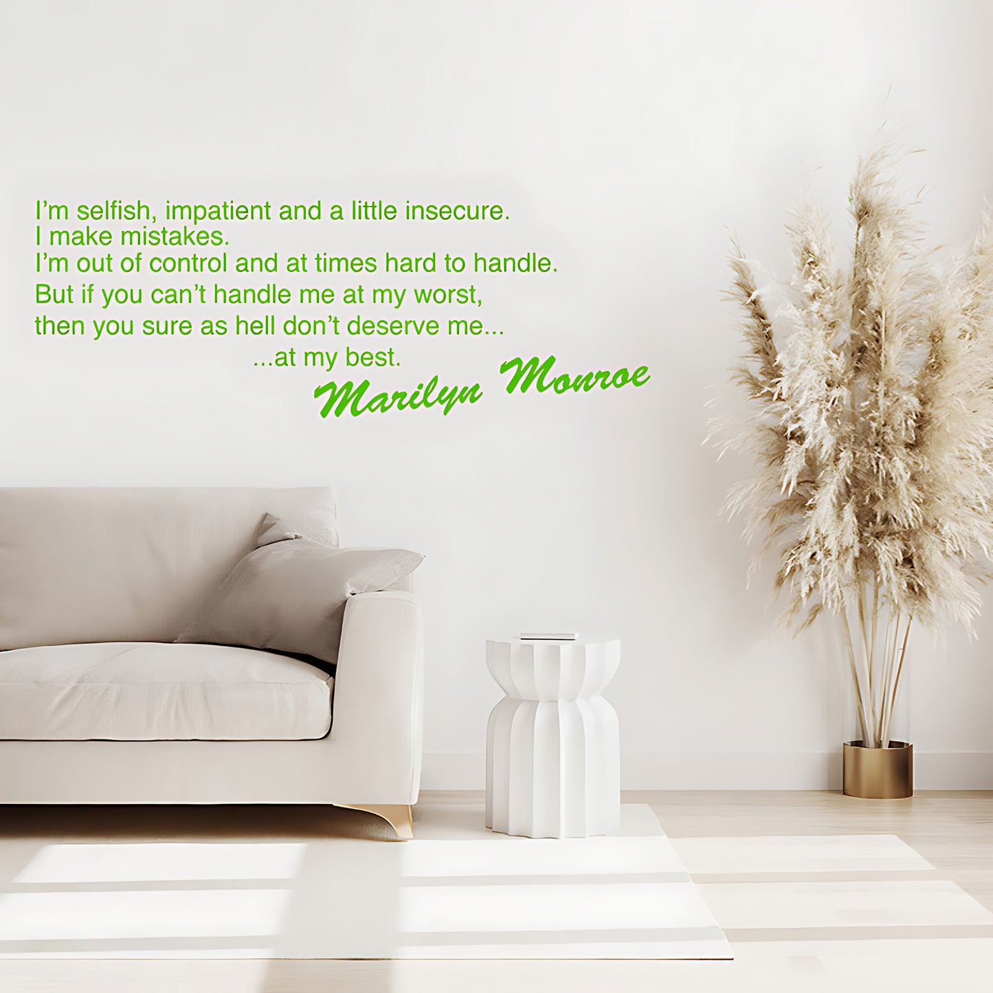 Marilyn Monroe I'm Selfish Impatient Quote Wall Sticker – Celebrity Decal