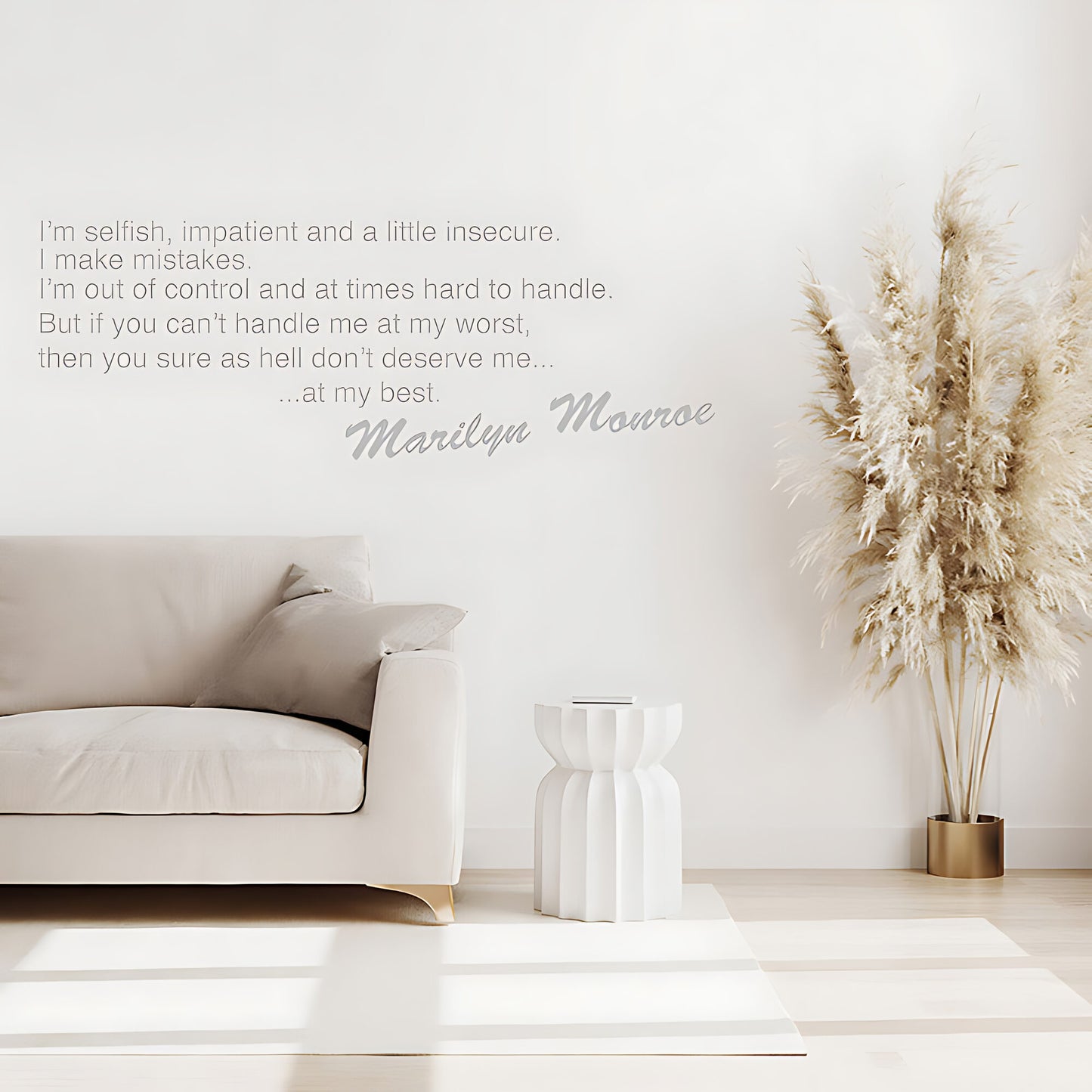 Marilyn Monroe I'm Selfish Impatient Quote Wall Sticker – Celebrity Decal