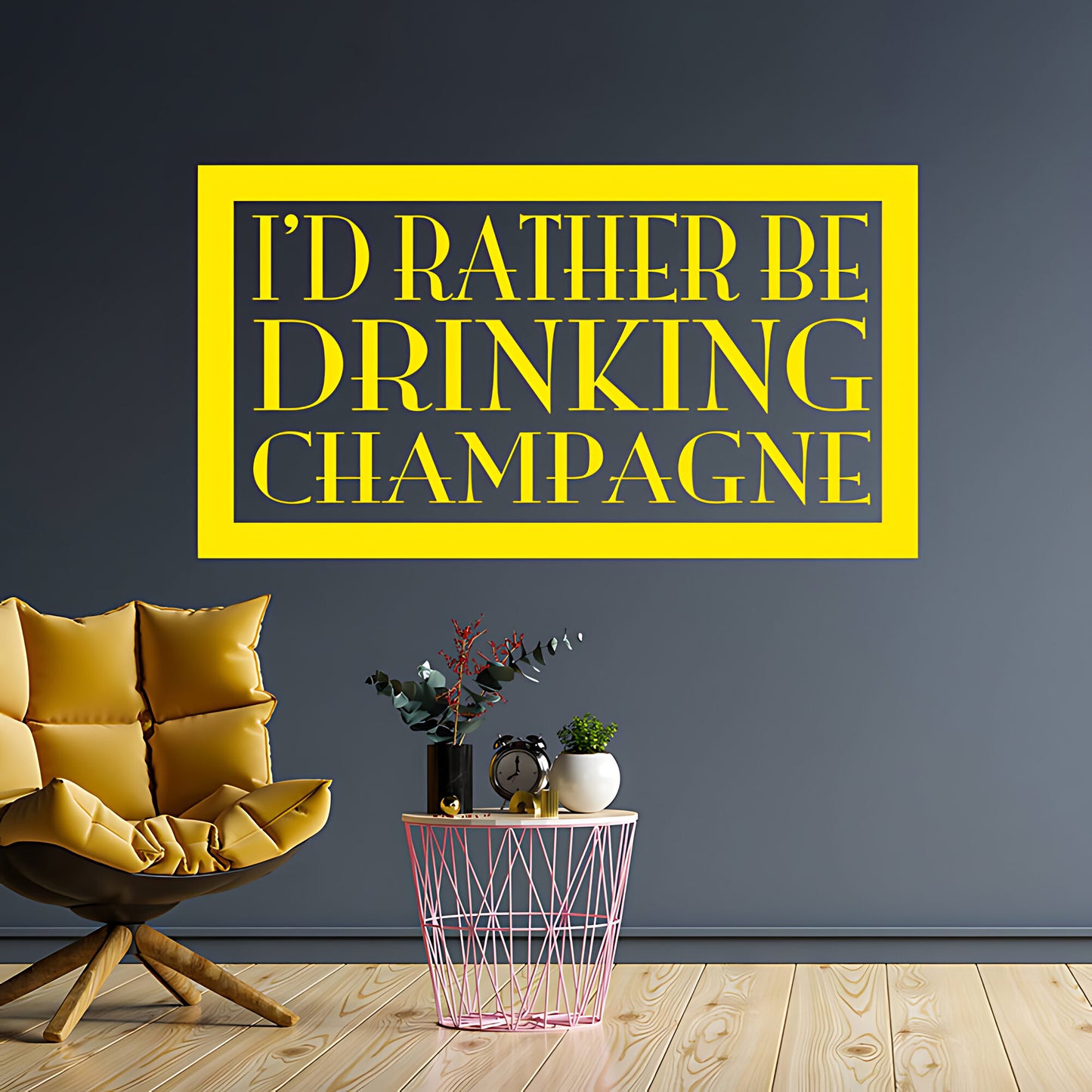 Kitchen Wall Sticker - Rather Be Drinking Champagne Quote Art