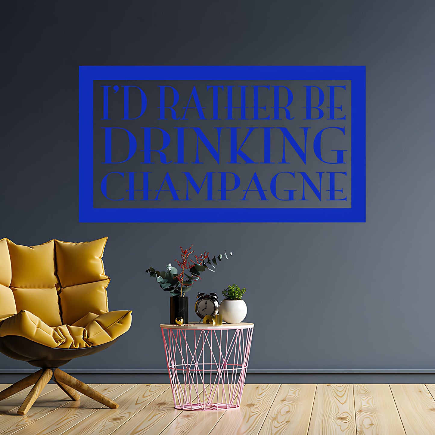 Kitchen Wall Sticker - Rather Be Drinking Champagne Quote Art