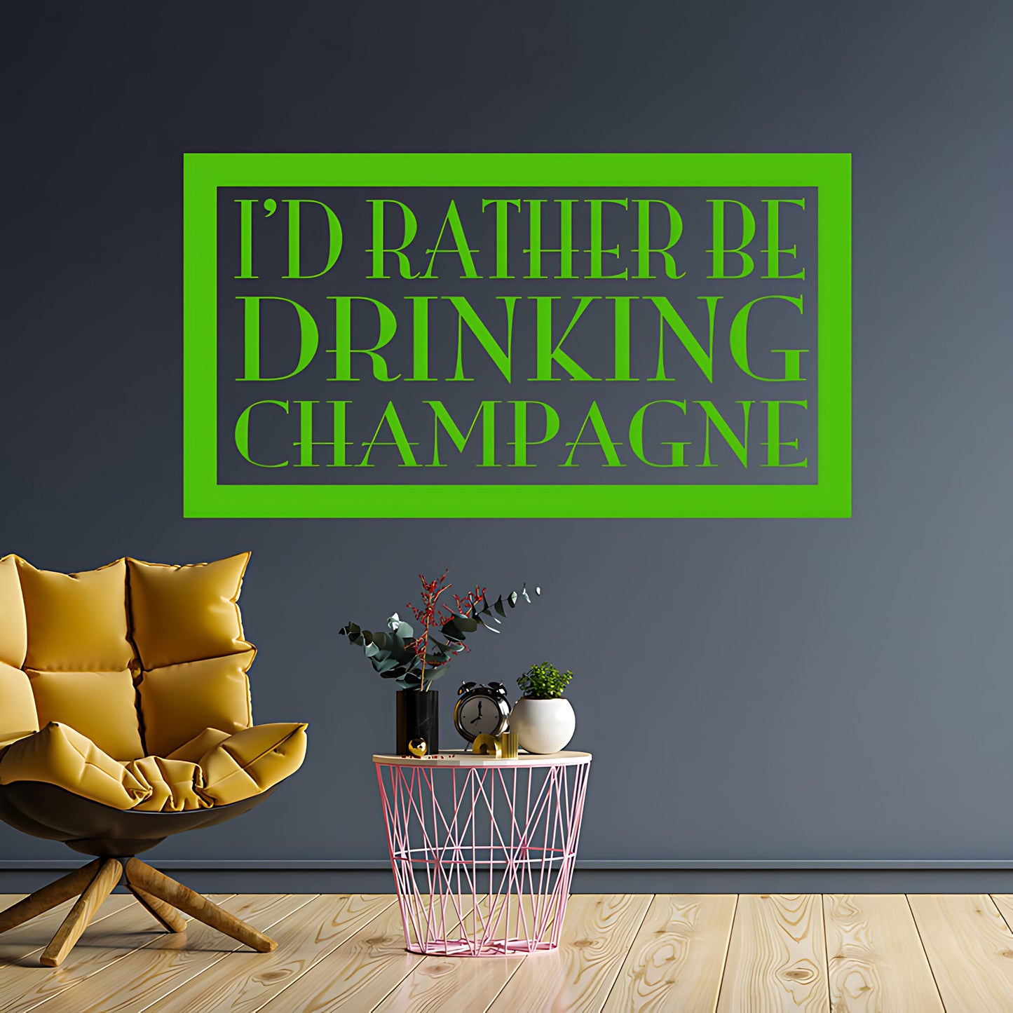 Kitchen Wall Sticker - Rather Be Drinking Champagne Quote Art