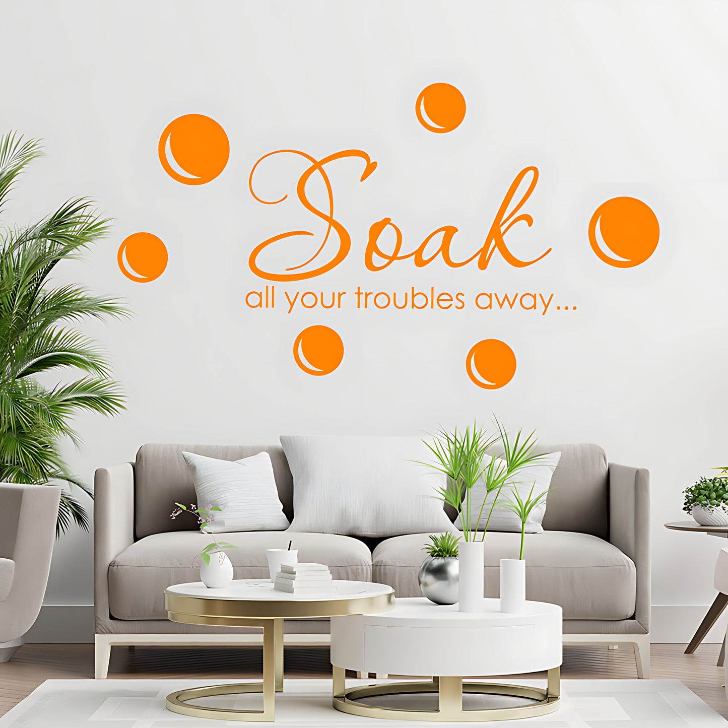 Soak Your Troubles Away Bathroom Wall Sticker Quote Art Decal