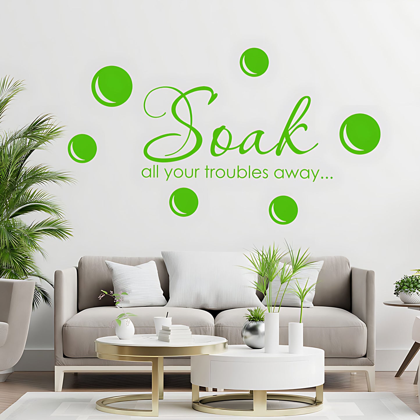 Soak Your Troubles Away Bathroom Wall Sticker Quote Art Decal