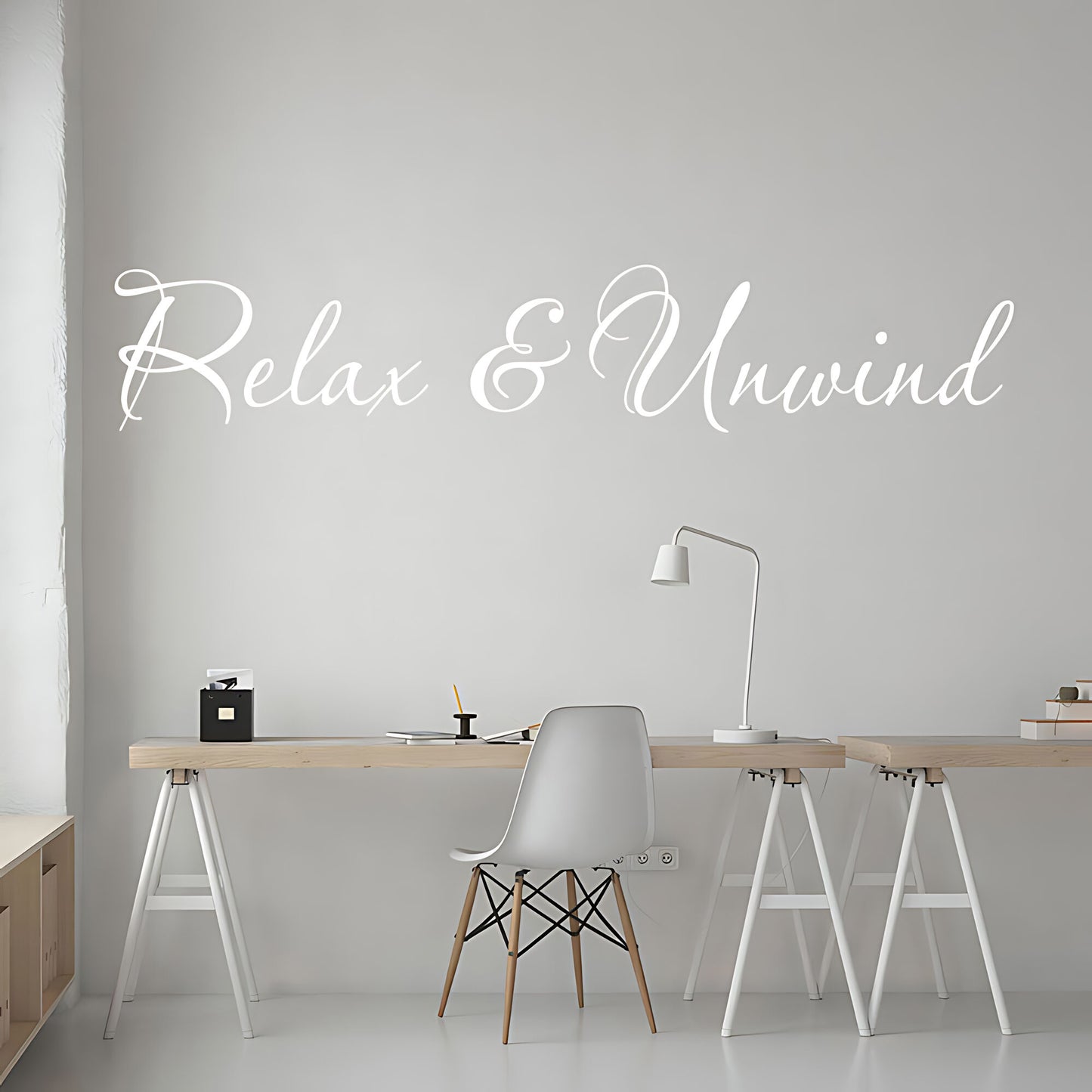 Relax and Unwind Bathroom Wall Sticker Vinyl Art Decal Quote