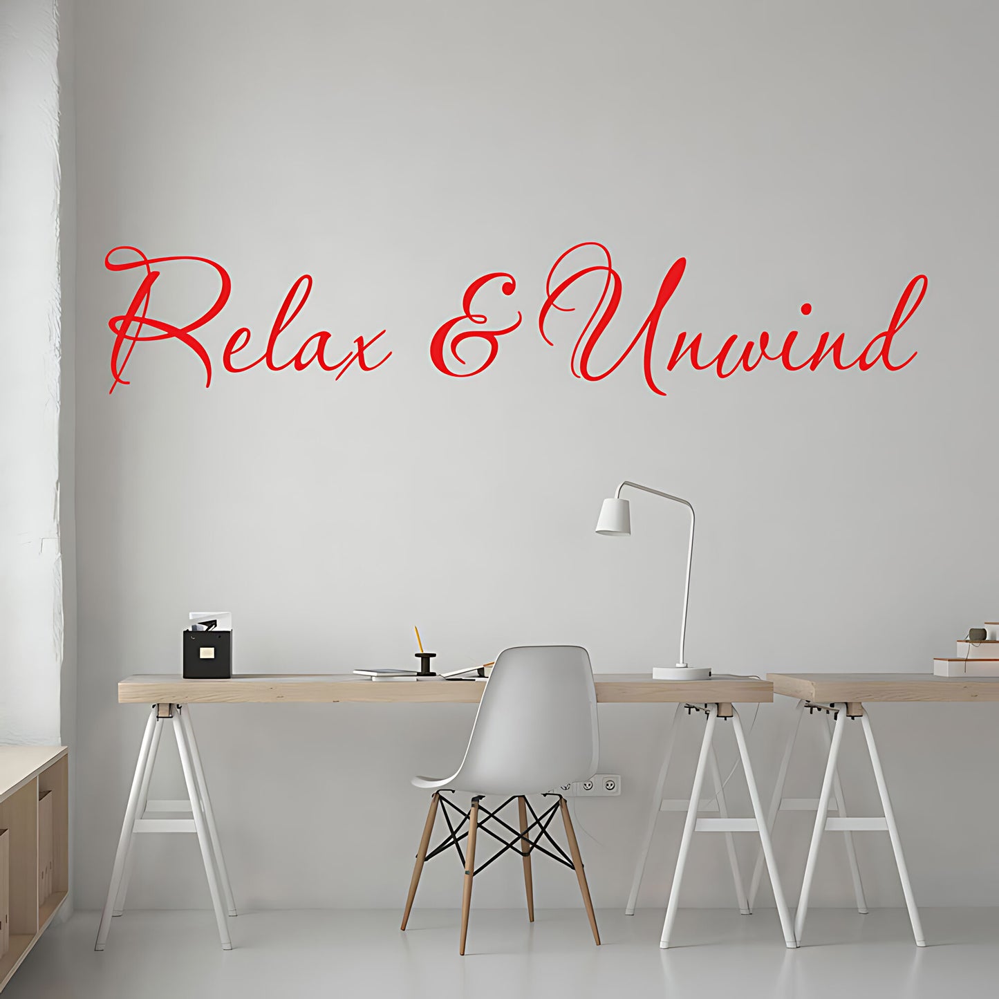 Relax and Unwind Bathroom Wall Sticker Vinyl Art Decal Quote