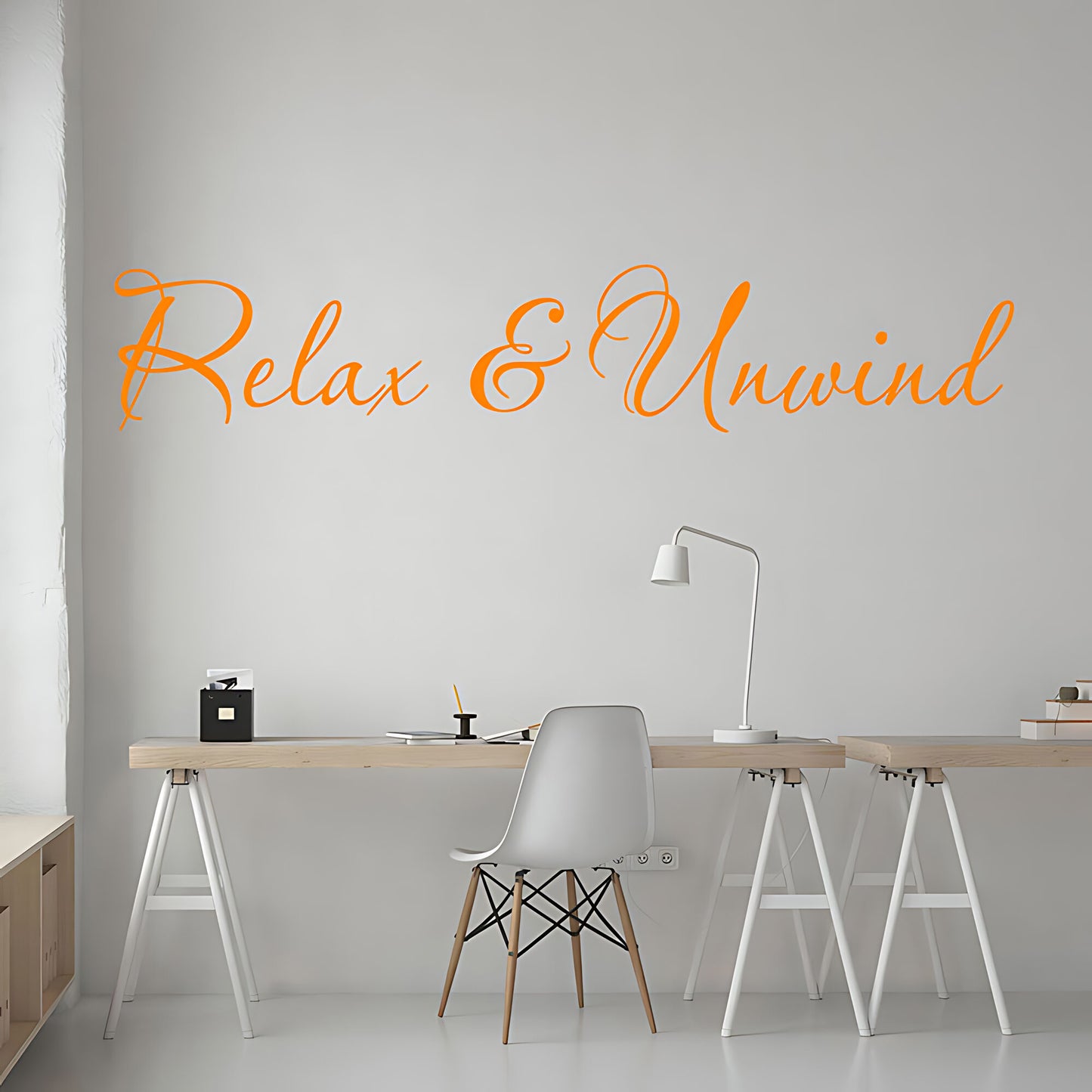 Relax and Unwind Bathroom Wall Sticker Vinyl Art Decal Quote