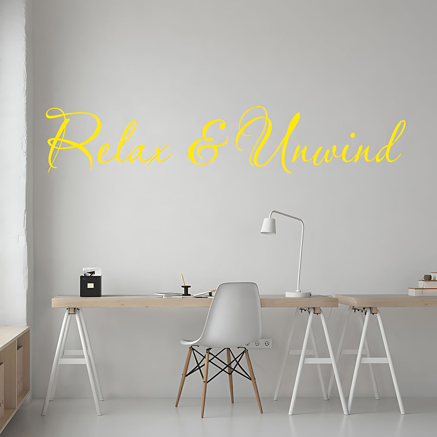 Relax and Unwind Bathroom Wall Sticker Vinyl Art Decal Quote