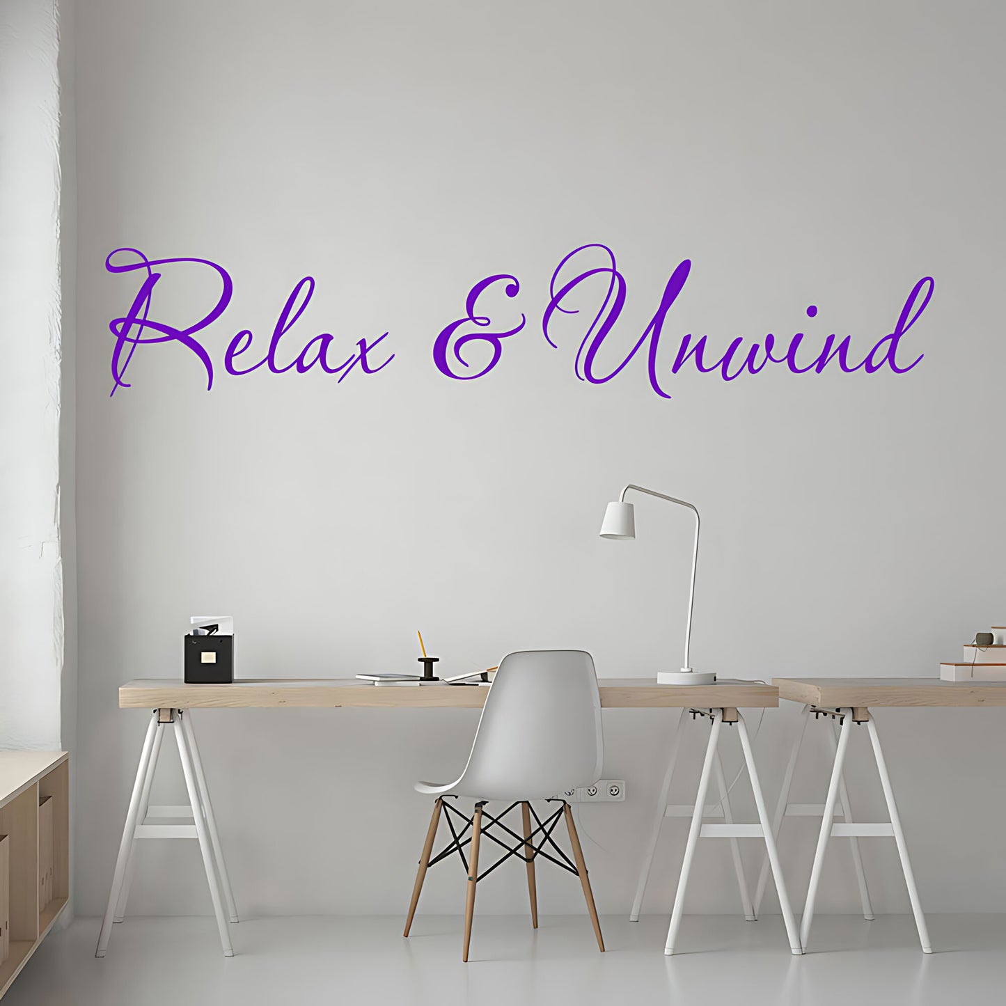 Relax and Unwind Bathroom Wall Sticker Vinyl Art Decal Quote