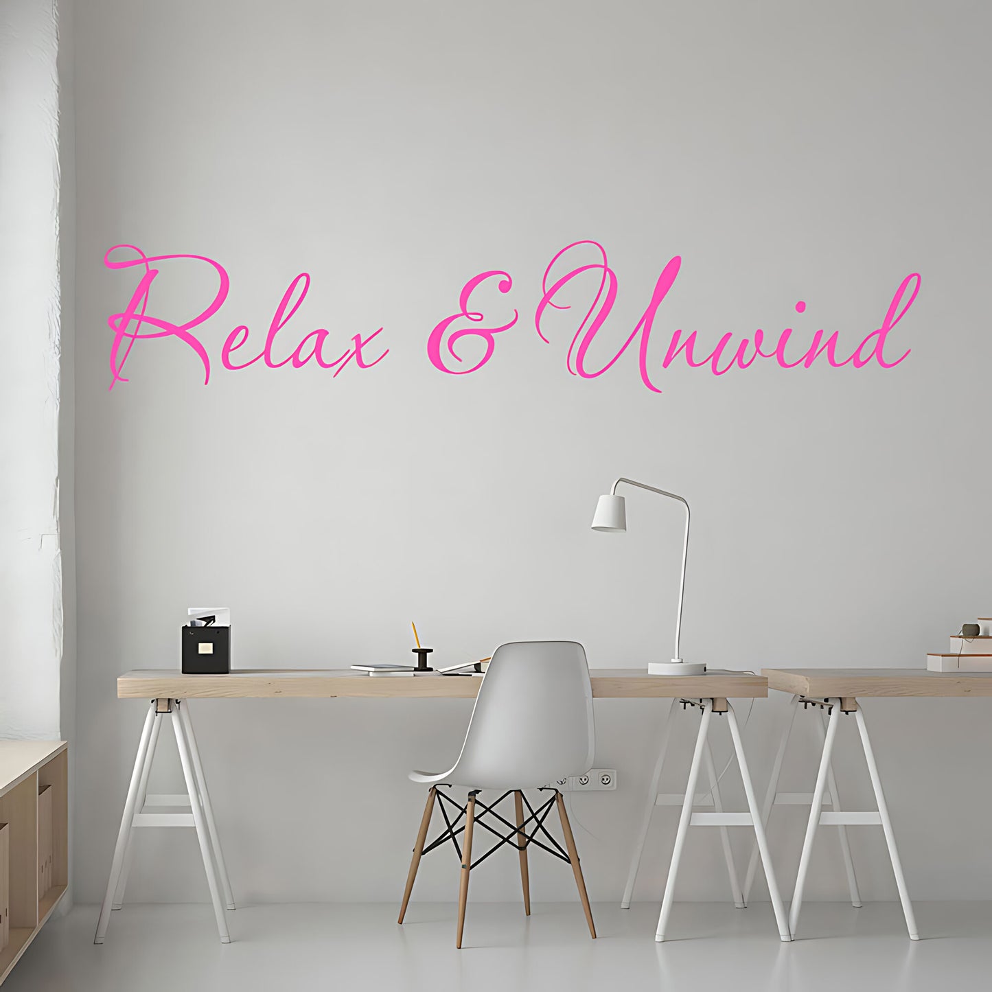 Relax and Unwind Bathroom Wall Sticker Vinyl Art Decal Quote