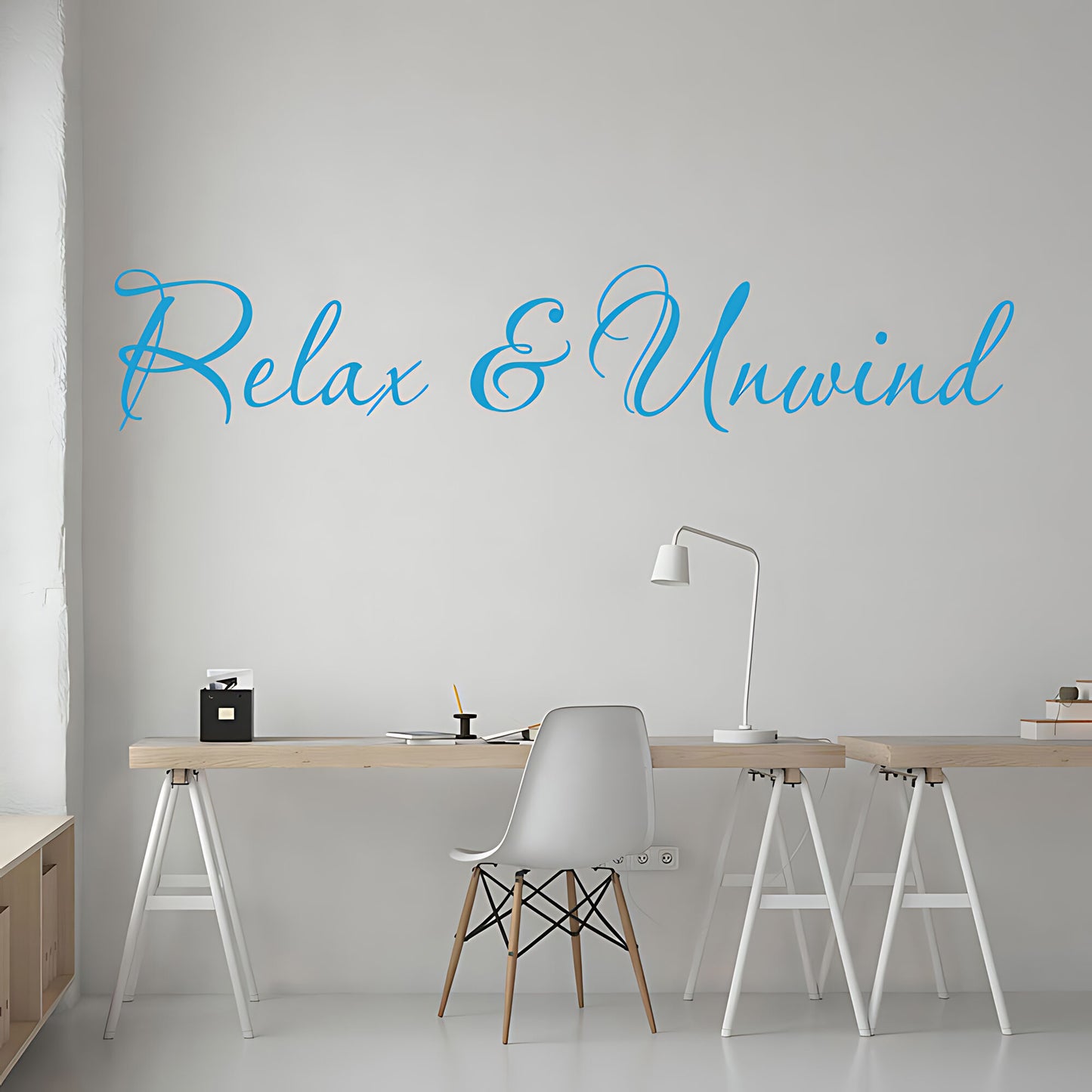 Relax and Unwind Bathroom Wall Sticker Vinyl Art Decal Quote