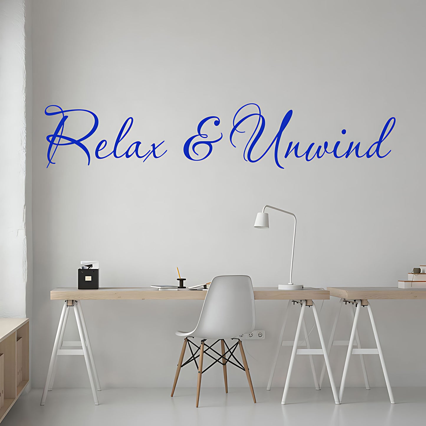 Relax and Unwind Bathroom Wall Sticker Vinyl Art Decal Quote