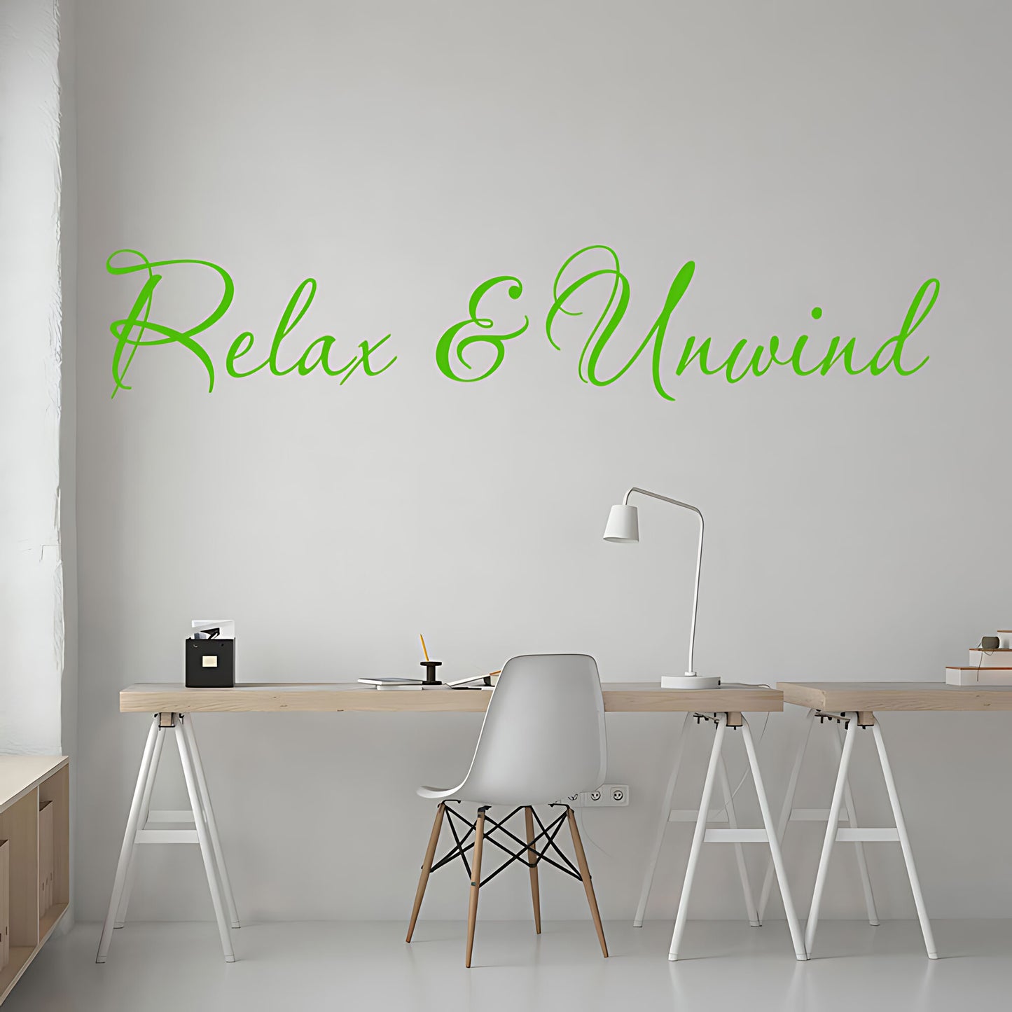 Relax and Unwind Bathroom Wall Sticker Vinyl Art Decal Quote