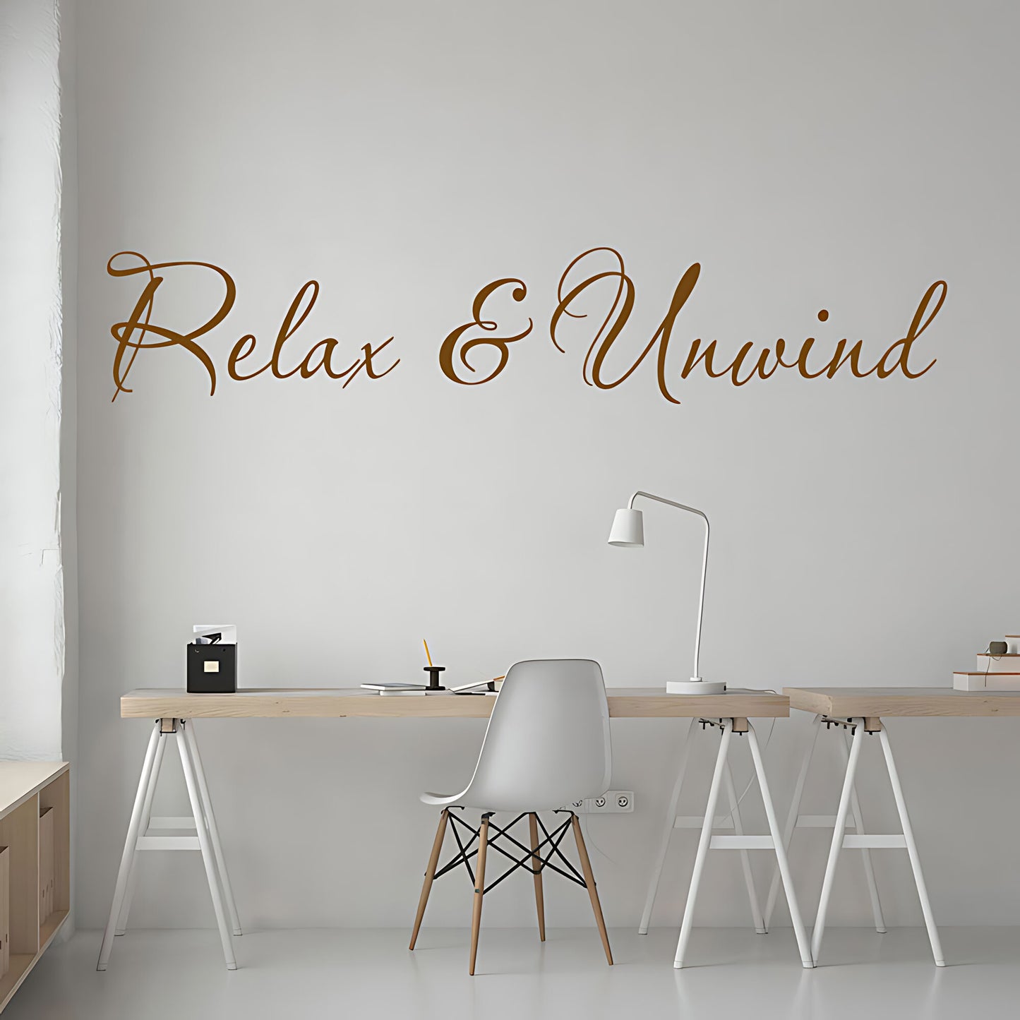 Relax and Unwind Bathroom Wall Sticker Vinyl Art Decal Quote