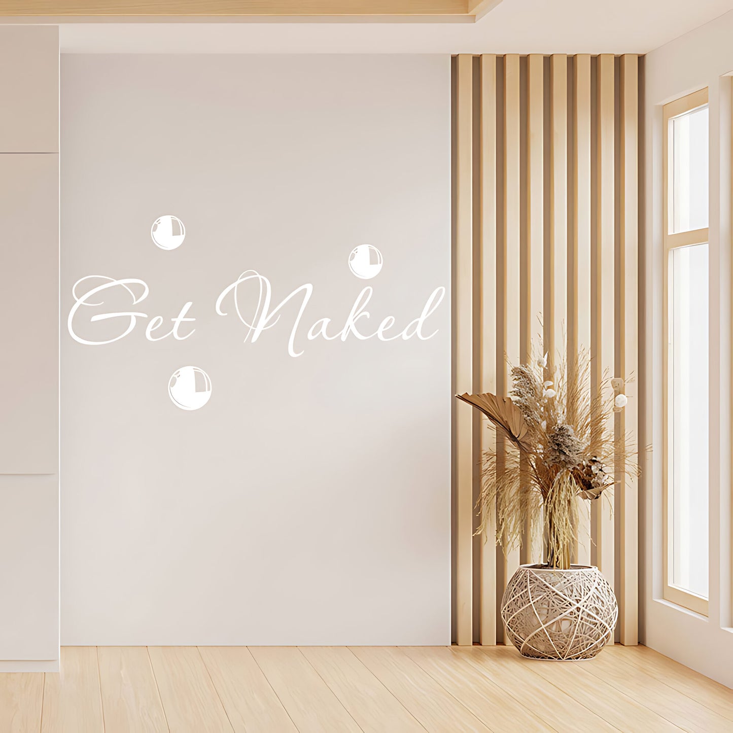 Get Naked Bathroom Wall Sticker Vinyl Art Decal Bubble Quote