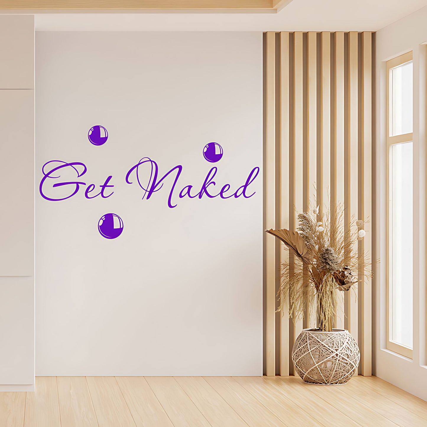 Get Naked Bathroom Wall Sticker Vinyl Art Decal Bubble Quote