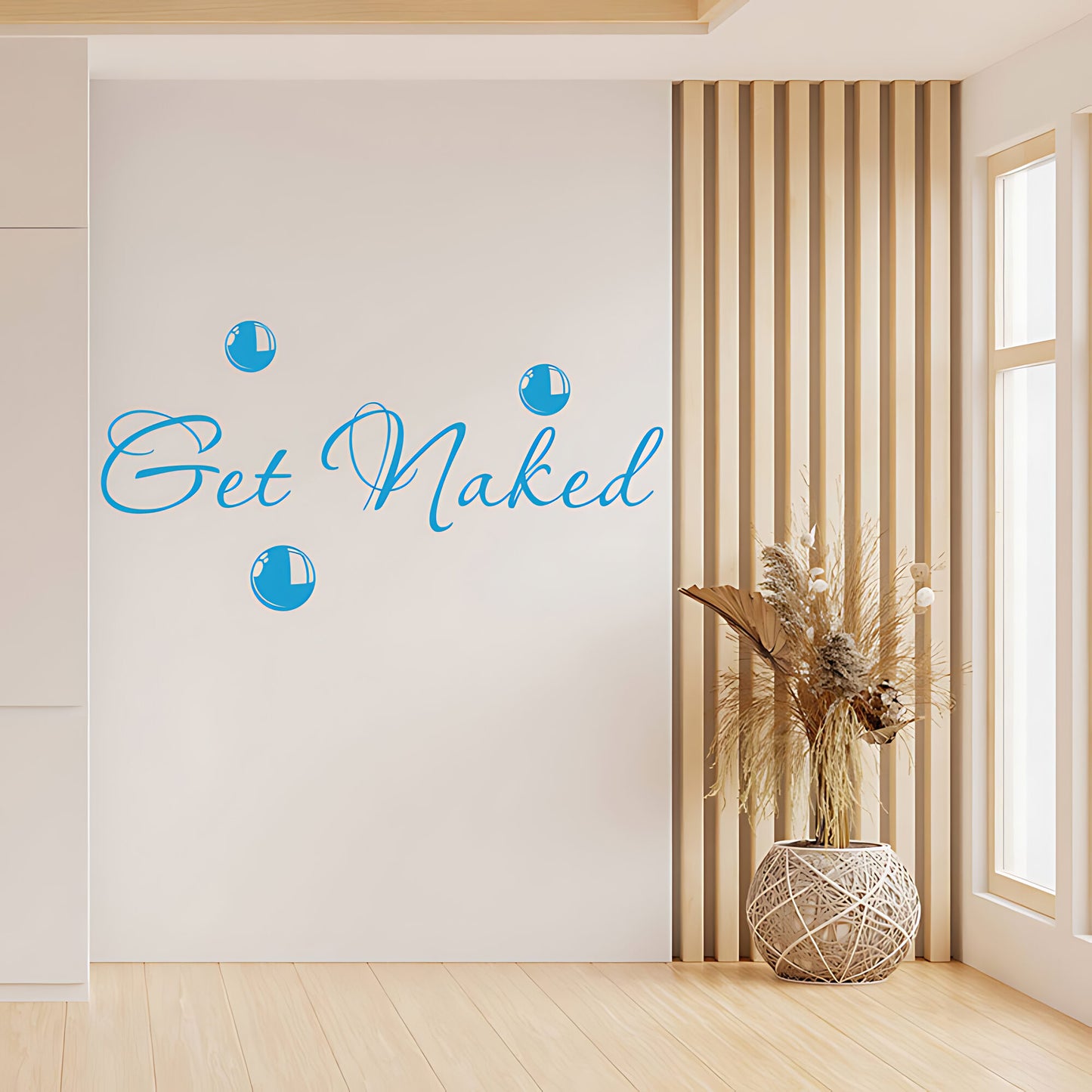Get Naked Bathroom Wall Sticker Vinyl Art Decal Bubble Quote