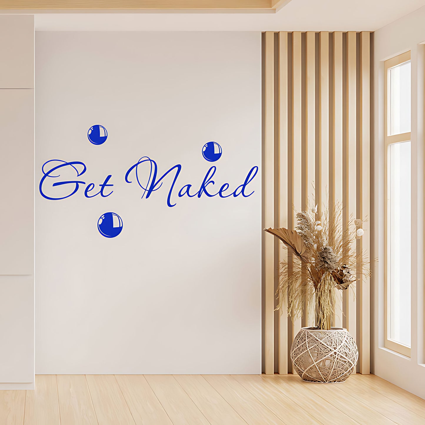 Get Naked Bathroom Wall Sticker Vinyl Art Decal Bubble Quote