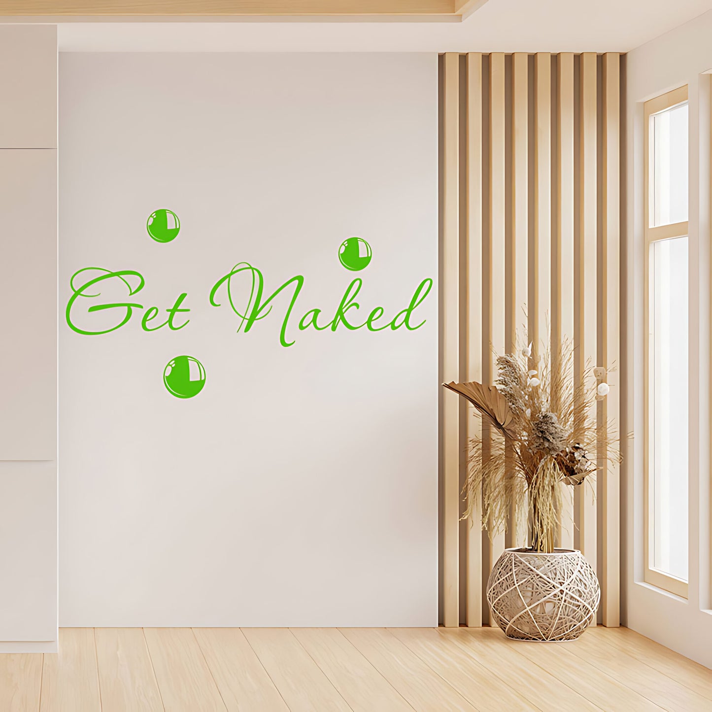 Get Naked Bathroom Wall Sticker Vinyl Art Decal Bubble Quote