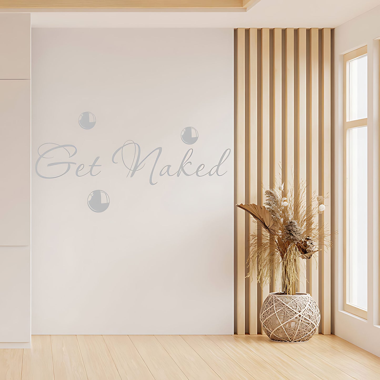 Get Naked Bathroom Wall Sticker Vinyl Art Decal Bubble Quote