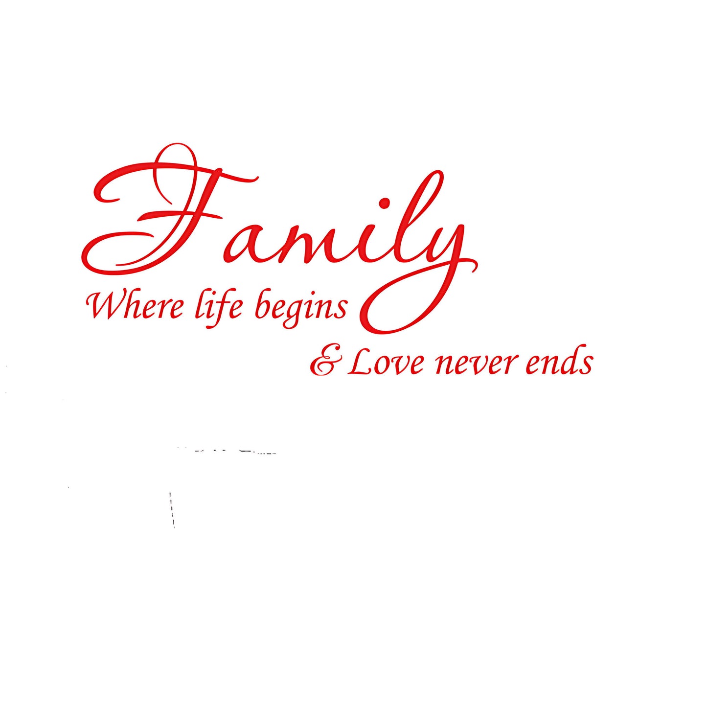 Family Hearts Wall Sticker  Inspirational and Loving Quote decor