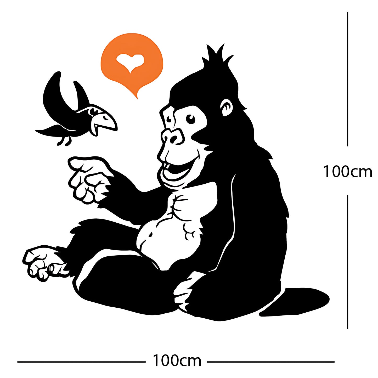 Gorilla with bird