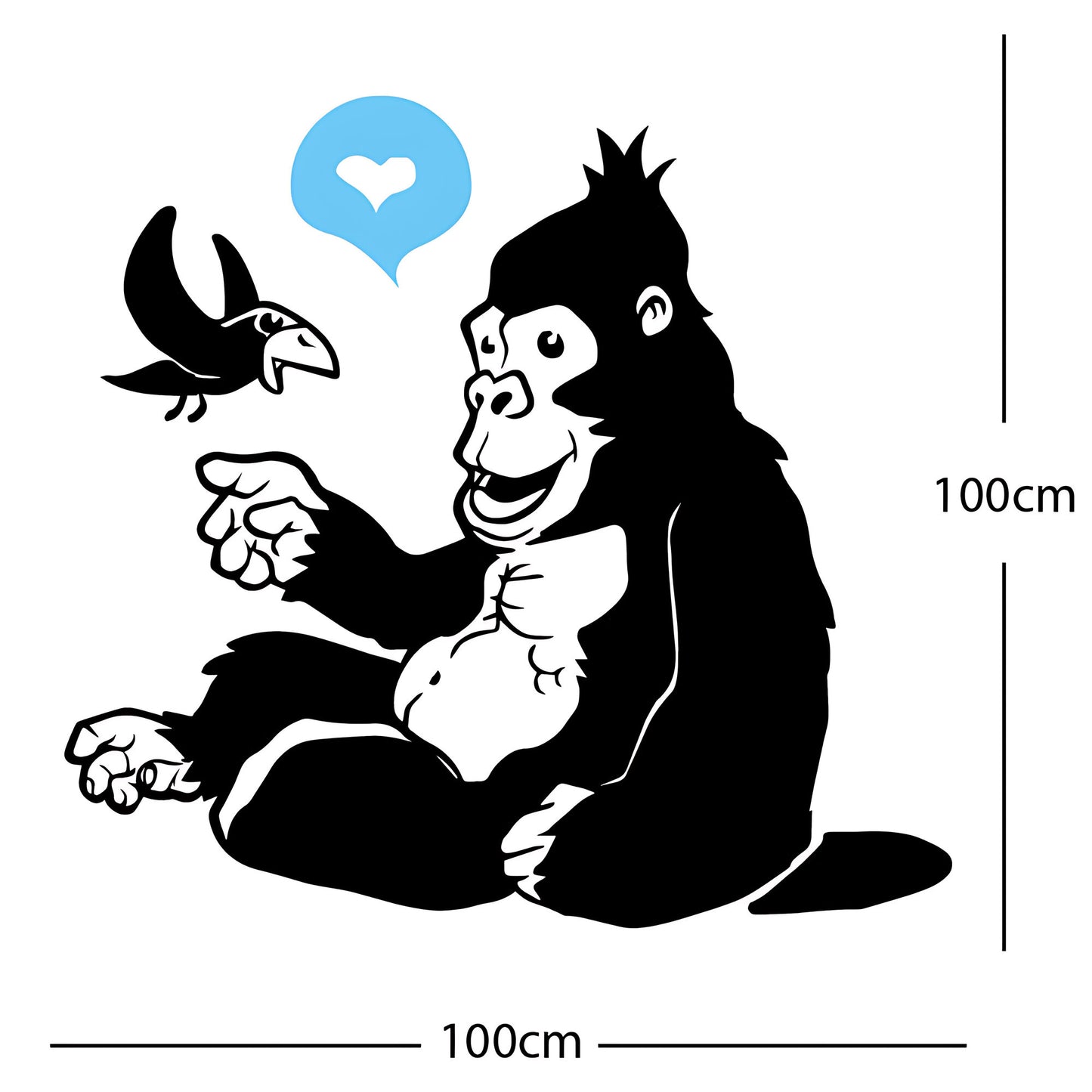 Gorilla with bird