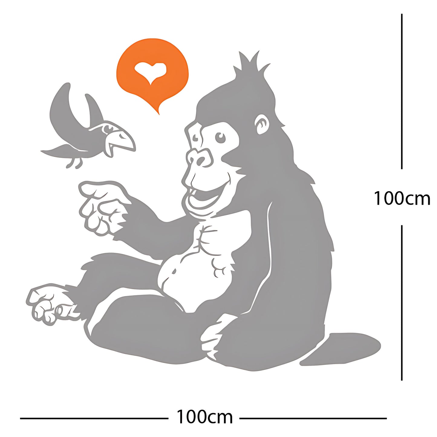 Gorilla with bird