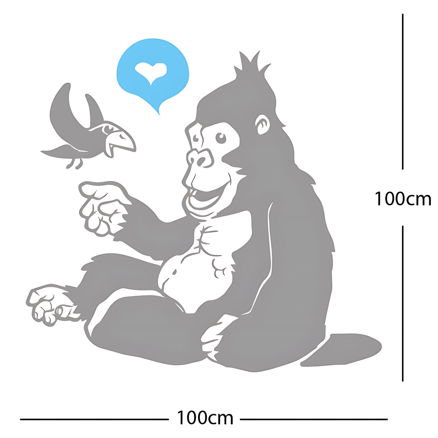 Gorilla with bird