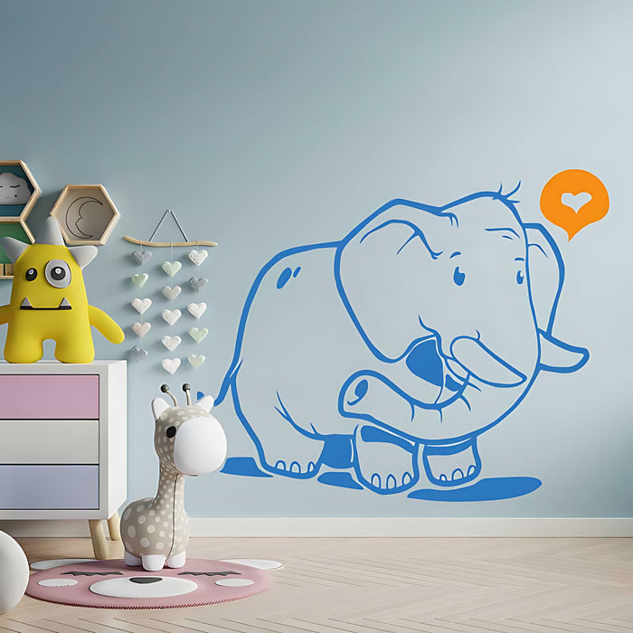 Elephant Wall Sticker – Safari Nursery or Kids Bedroom Decal