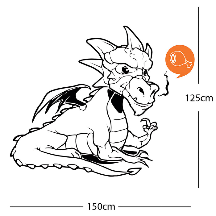 Large Dragon Wall Sticker – Kids Bedroom Fantasy Vinyl Decal