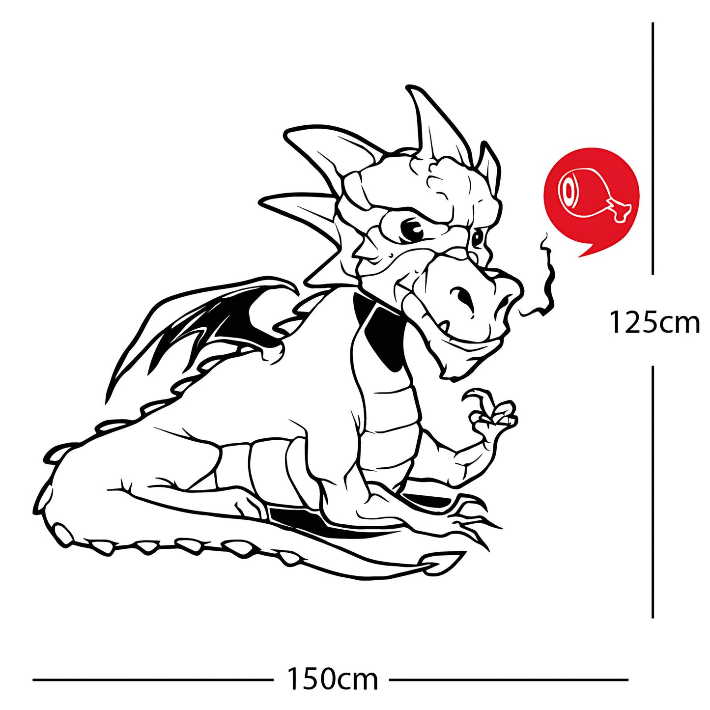 Large Dragon Wall Sticker – Kids Bedroom Fantasy Vinyl Decal