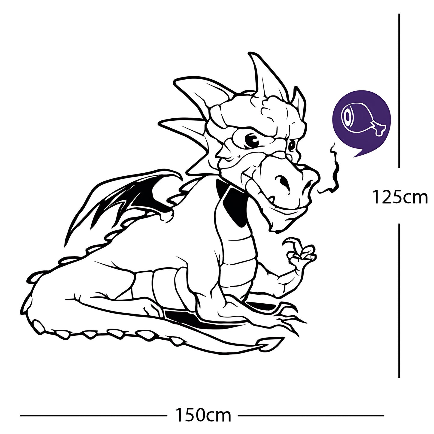Large Dragon Wall Sticker – Kids Bedroom Fantasy Vinyl Decal