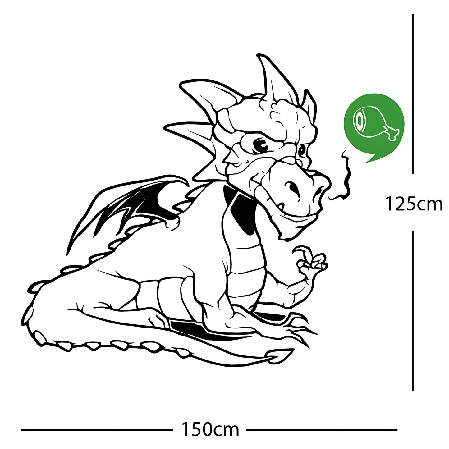 Large Dragon Wall Sticker – Kids Bedroom Fantasy Vinyl Decal