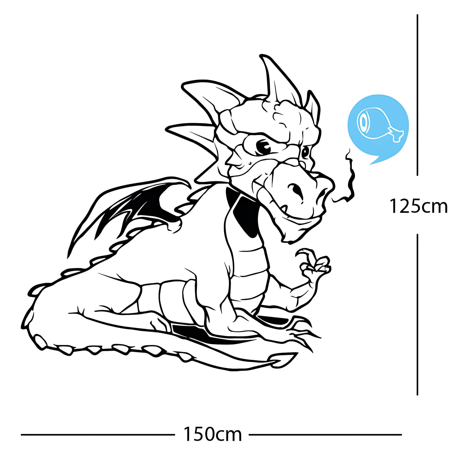 Large Dragon Wall Sticker – Kids Bedroom Fantasy Vinyl Decal