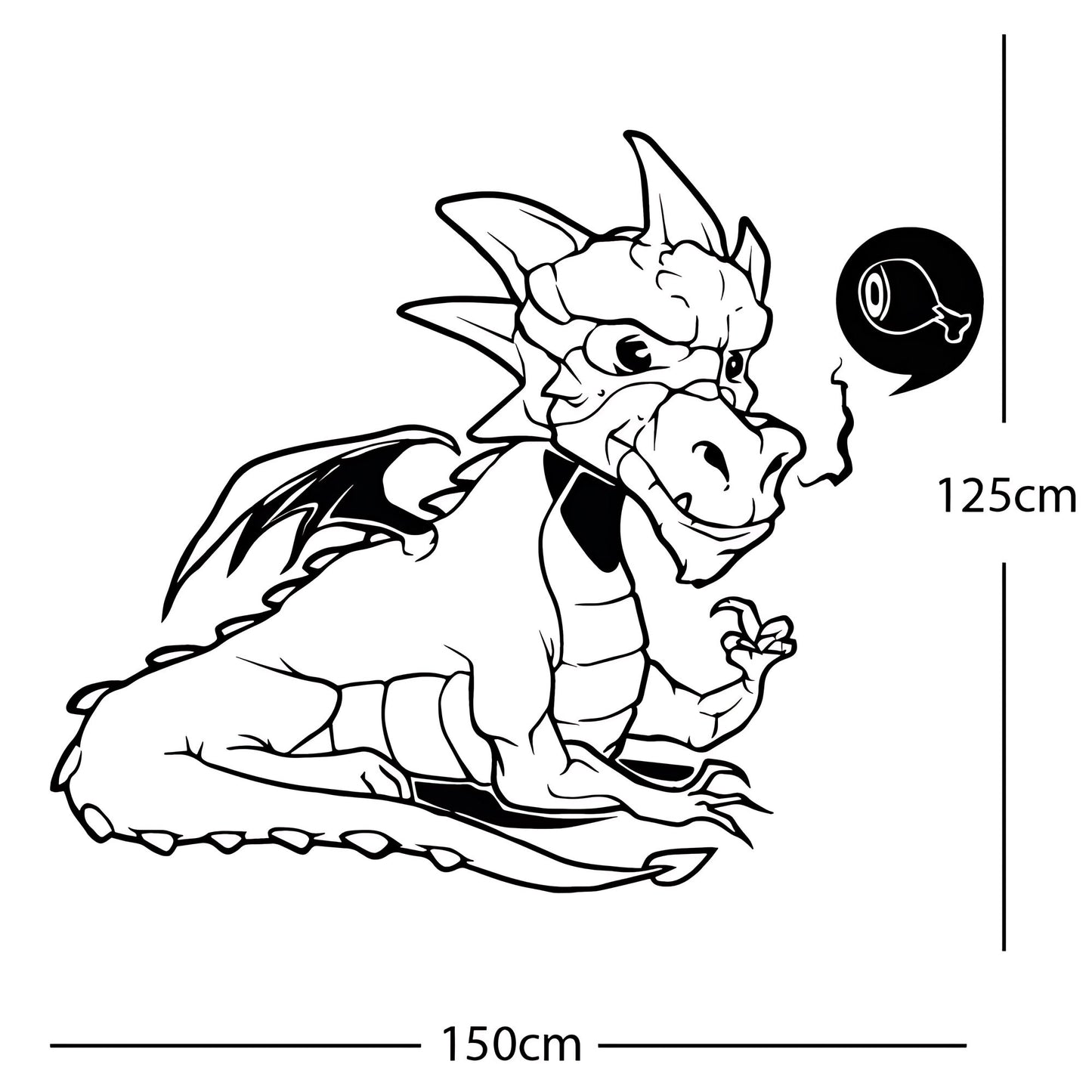 Large Dragon Wall Sticker – Kids Bedroom Fantasy Vinyl Decal