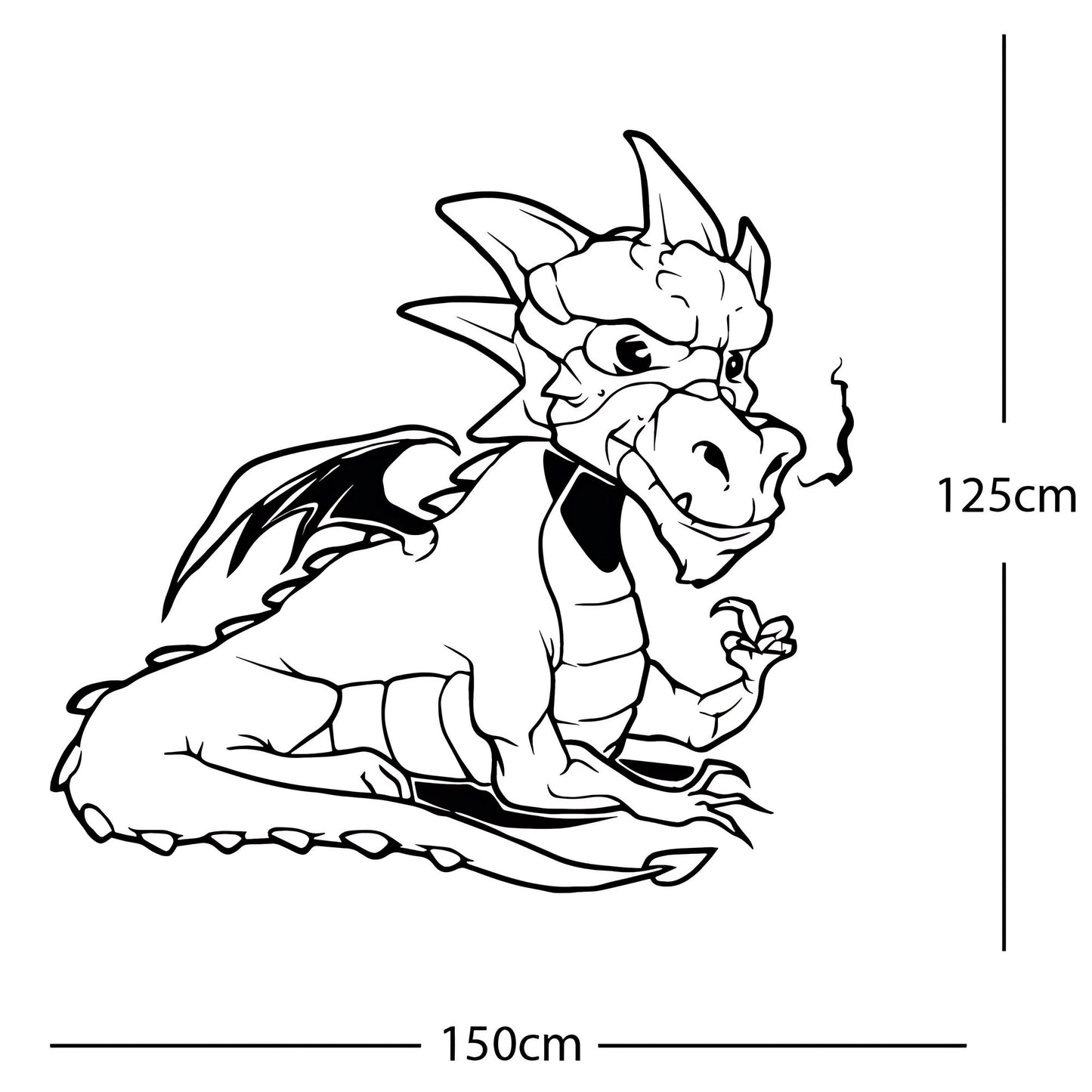 Large Dragon Wall Sticker – Kids Bedroom Fantasy Vinyl Decal