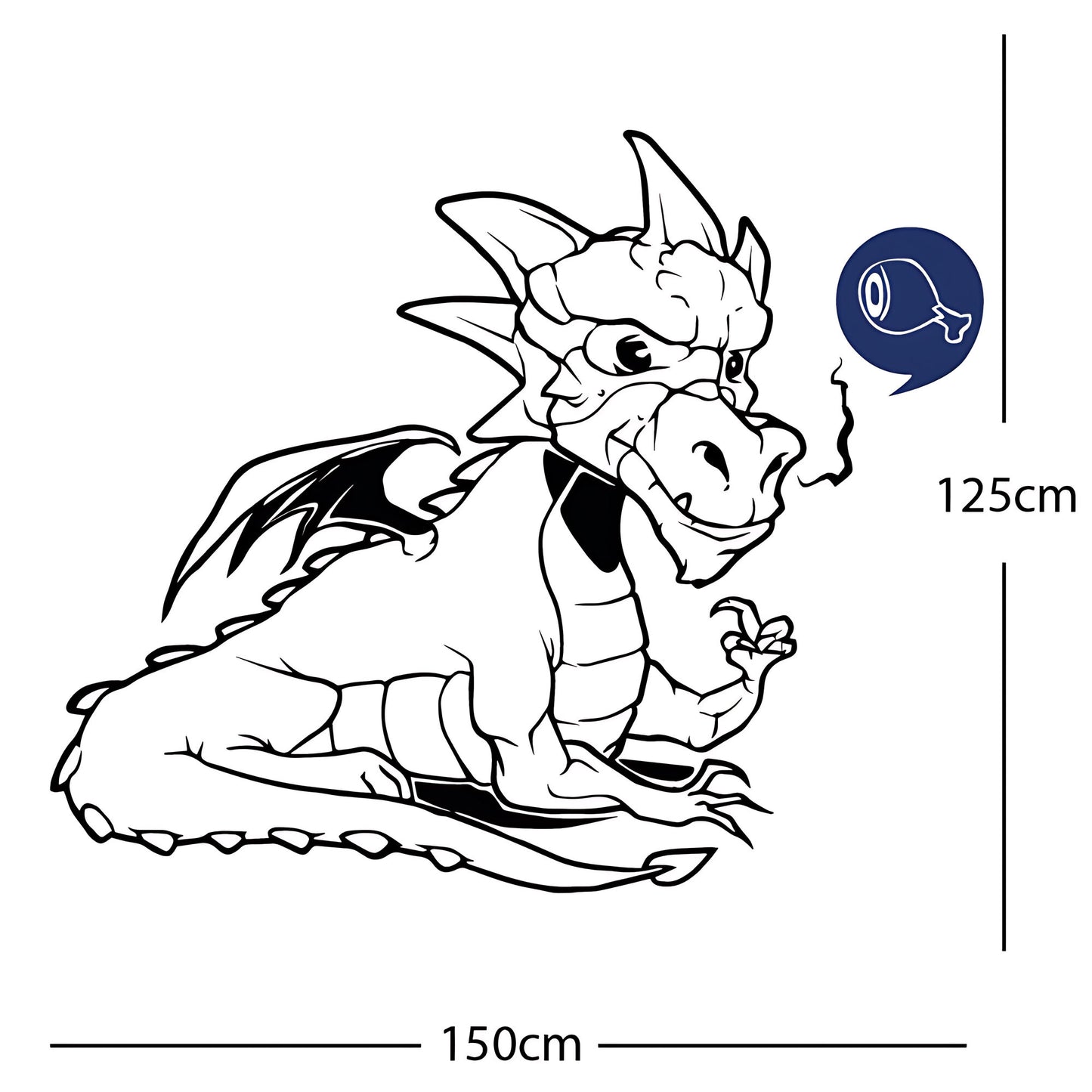 Large Dragon Wall Sticker – Kids Bedroom Fantasy Vinyl Decal