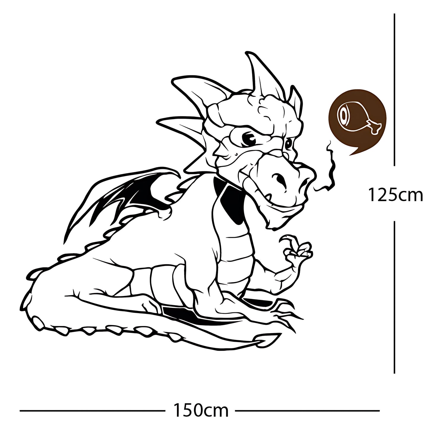 Large Dragon Wall Sticker – Kids Bedroom Fantasy Vinyl Decal