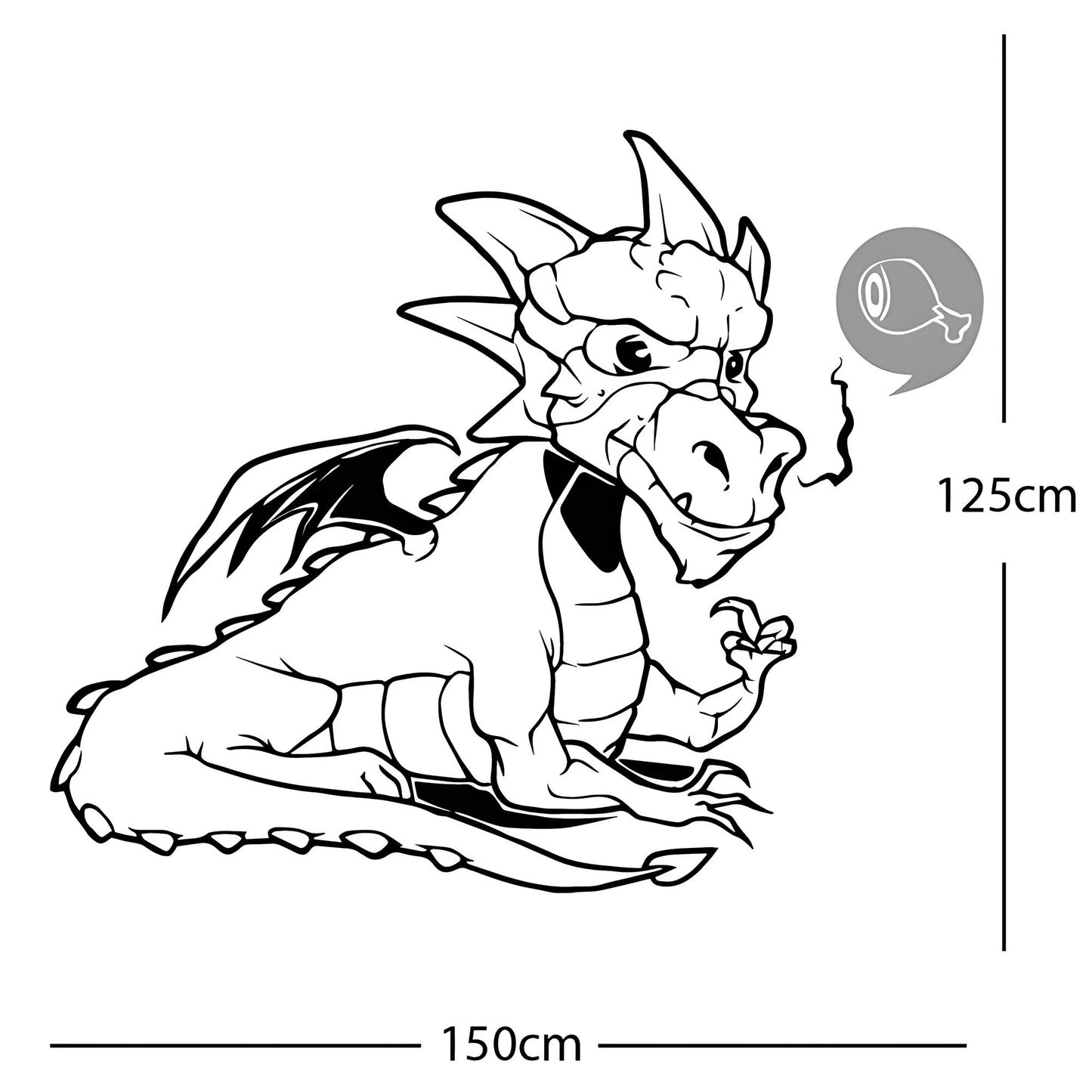 Large Dragon Wall Sticker – Kids Bedroom Fantasy Vinyl Decal
