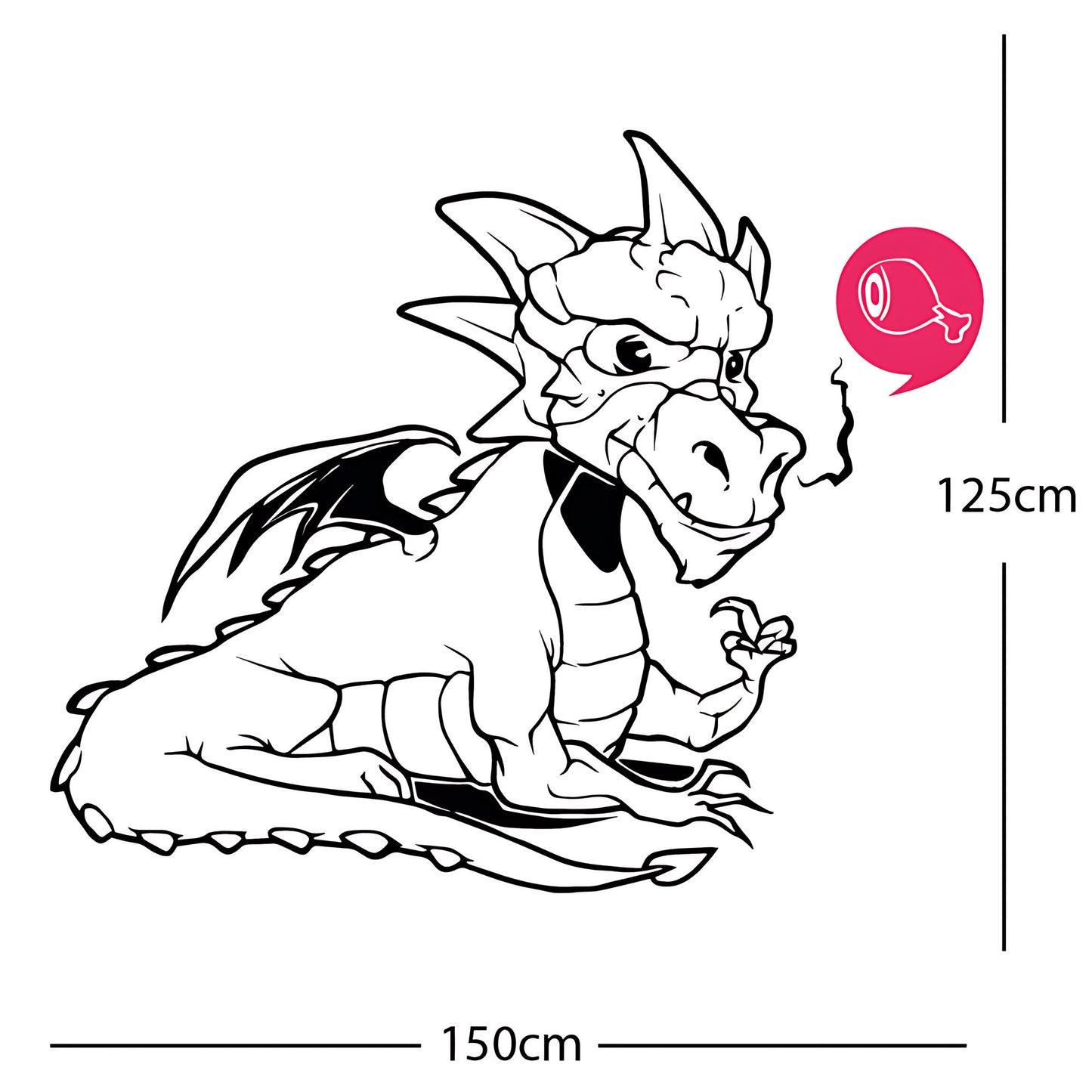 Large Dragon Wall Sticker – Kids Bedroom Fantasy Vinyl Decal