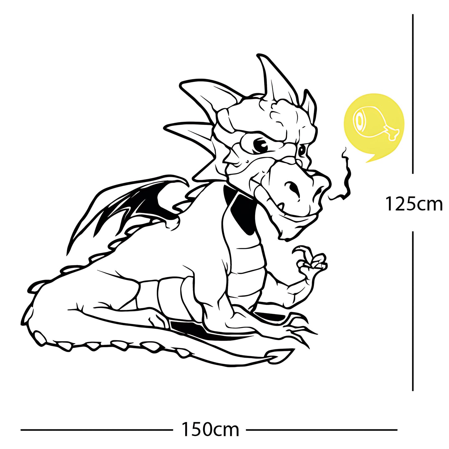 Large Dragon Wall Sticker – Kids Bedroom Fantasy Vinyl Decal