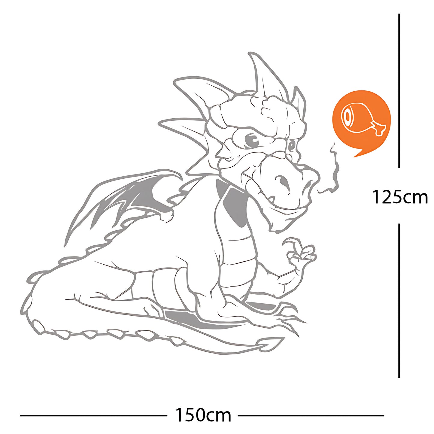 Large Dragon Wall Sticker – Kids Bedroom Fantasy Vinyl Decal