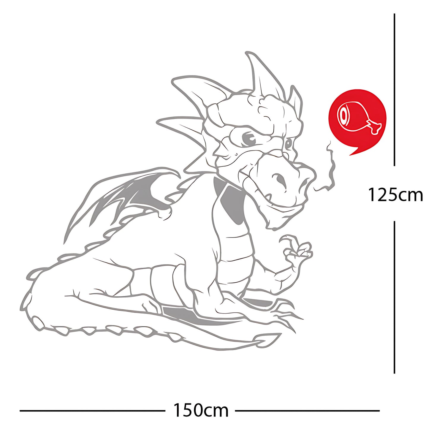 Large Dragon Wall Sticker – Kids Bedroom Fantasy Vinyl Decal