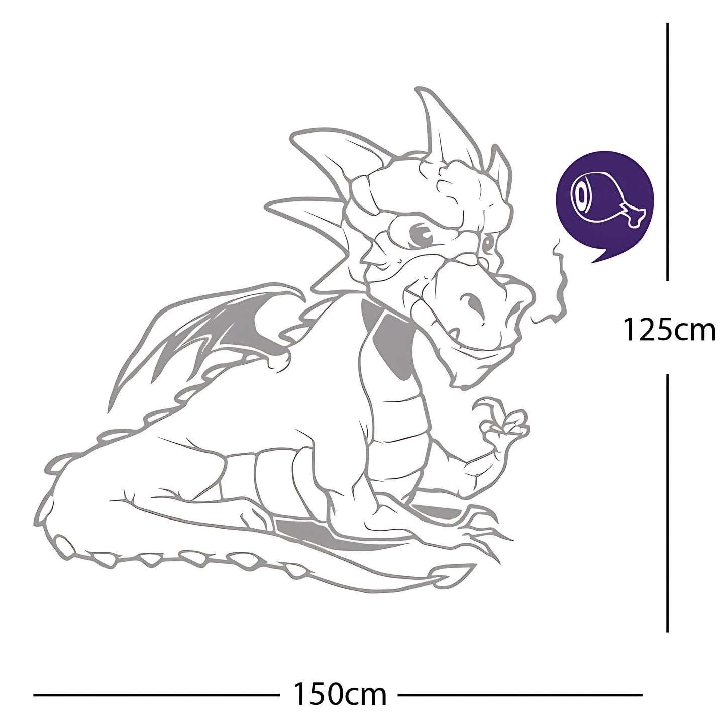 Large Dragon Wall Sticker – Kids Bedroom Fantasy Vinyl Decal