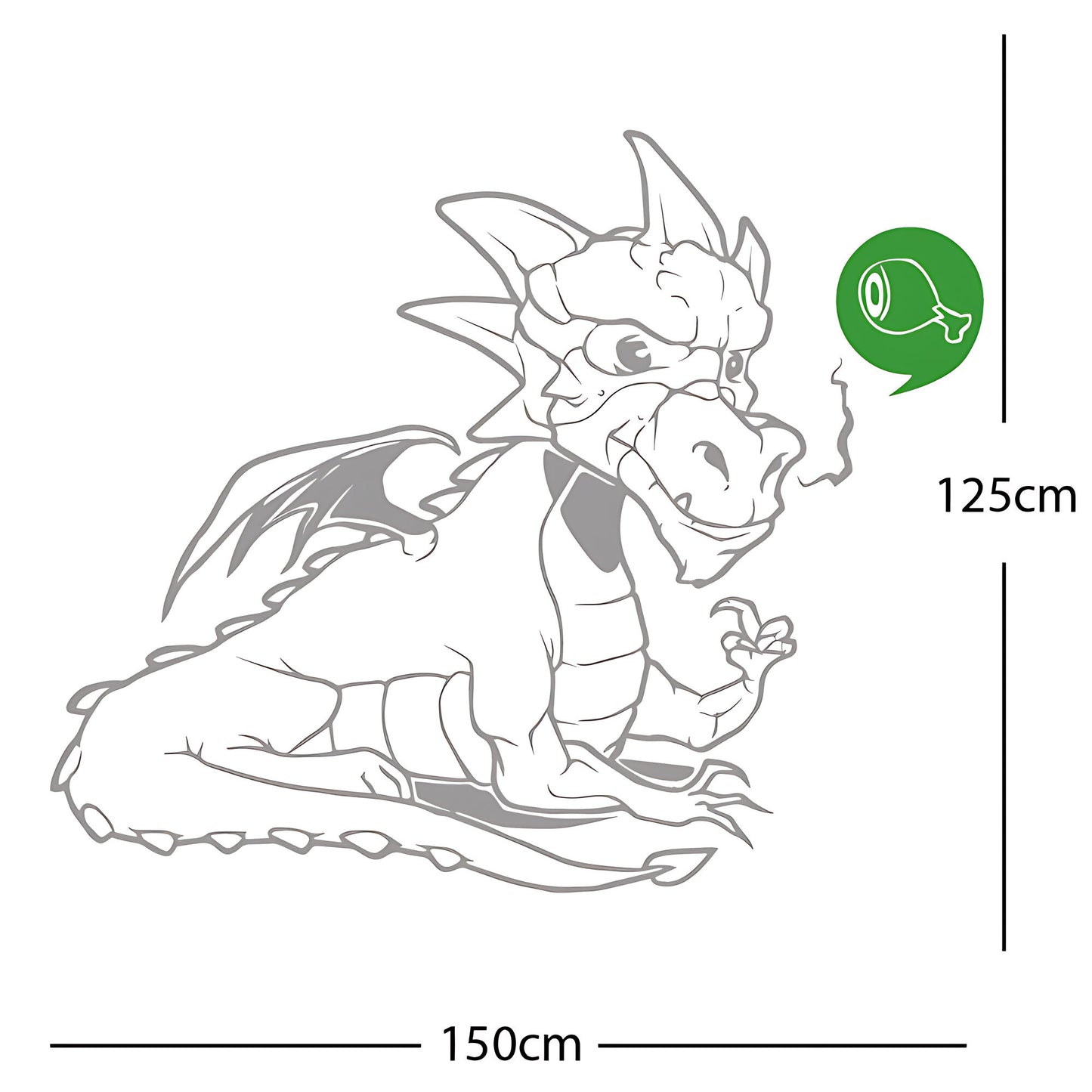 Large Dragon Wall Sticker – Kids Bedroom Fantasy Vinyl Decal
