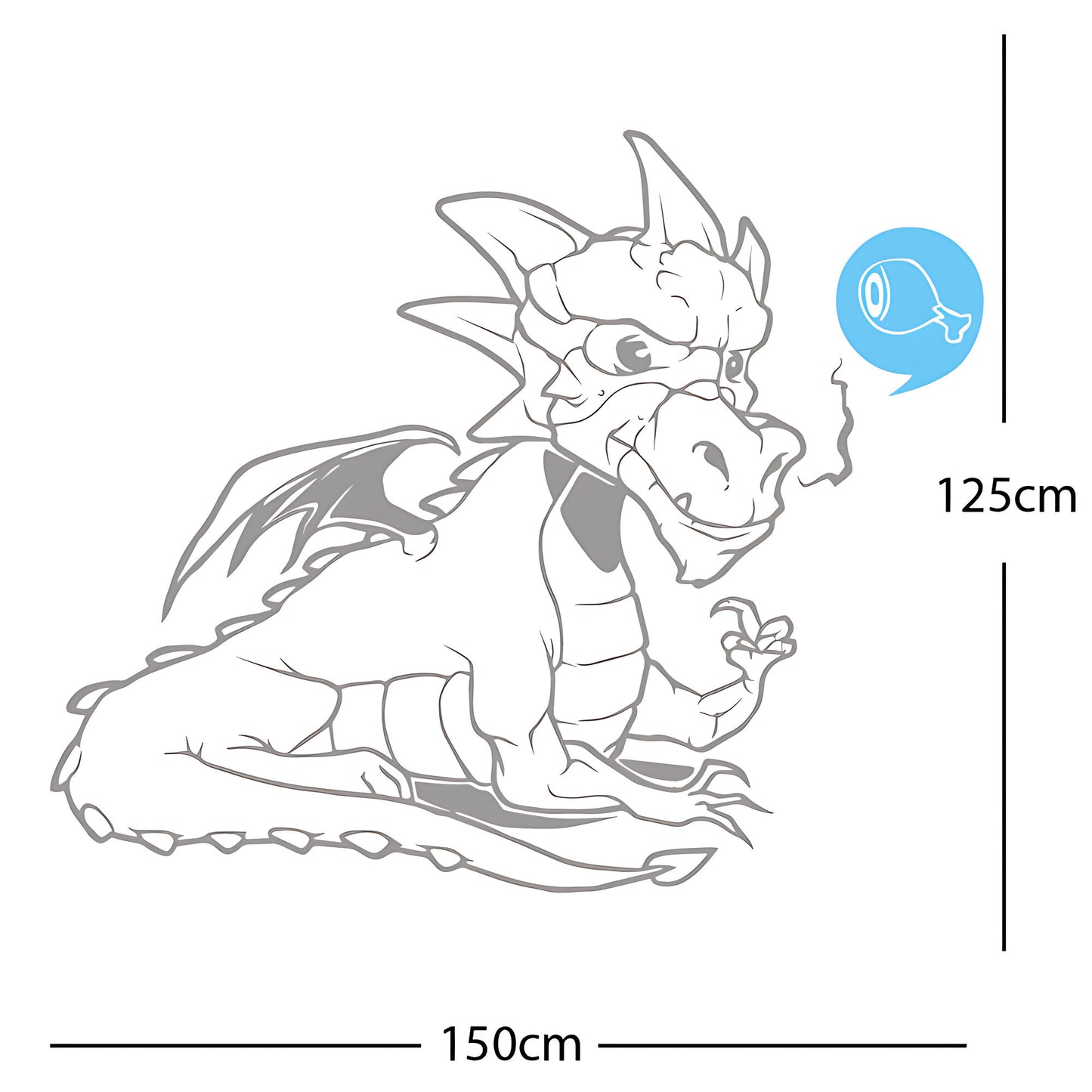 Large Dragon Wall Sticker – Kids Bedroom Fantasy Vinyl Decal