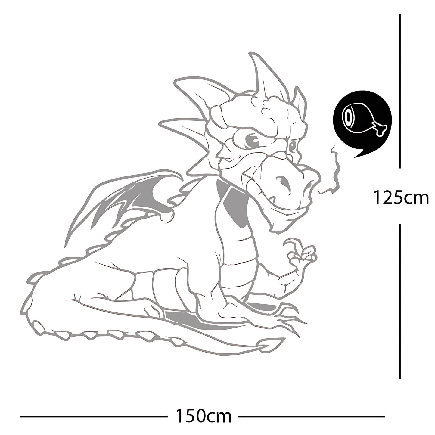 Large Dragon Wall Sticker – Kids Bedroom Fantasy Vinyl Decal