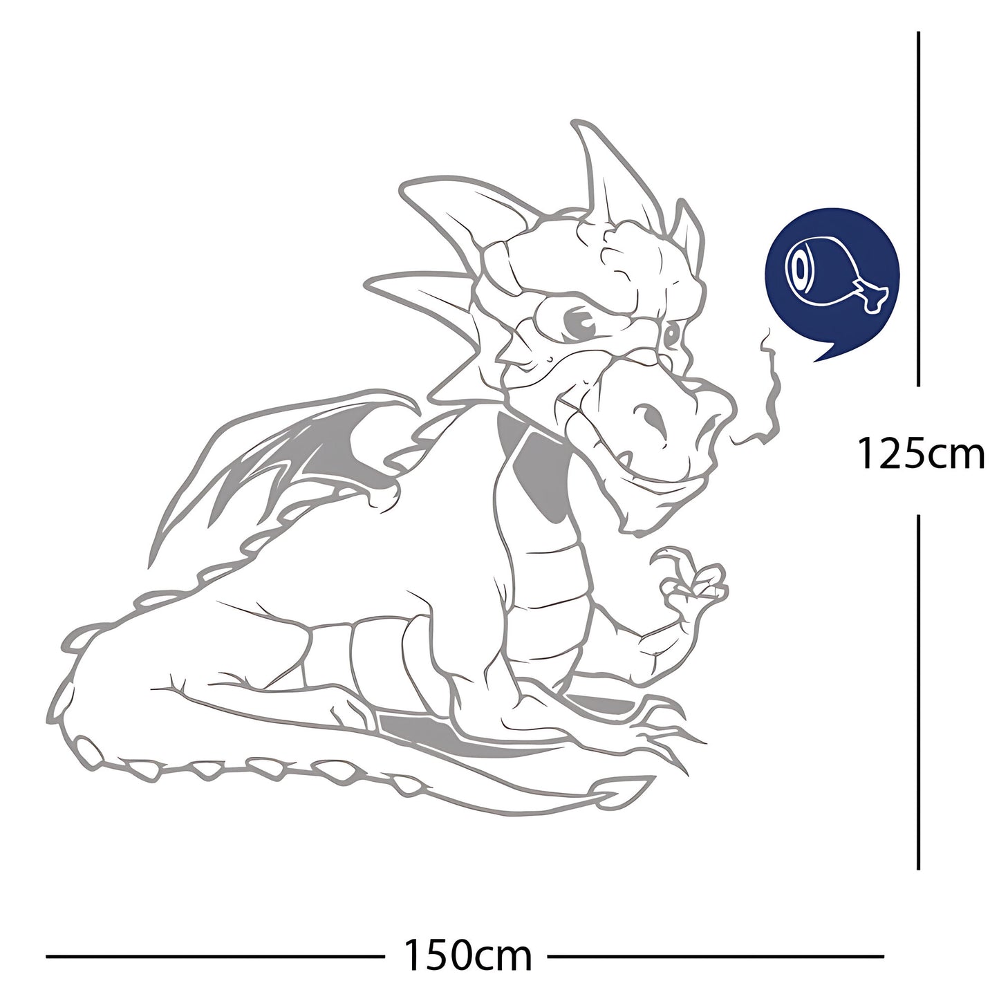 Large Dragon Wall Sticker – Kids Bedroom Fantasy Vinyl Decal